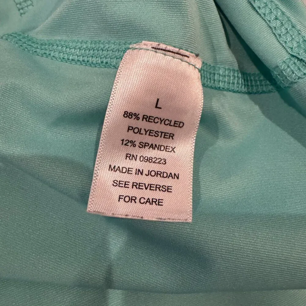 O’Rageous Juniors Long Sleeve Rash Guard Swim Shirt UPF 50 Teal Floral Size L